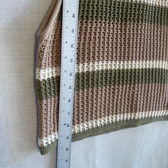 Anthropologie Brown and Green Striped Crochet Top - Picture 5 of 5
